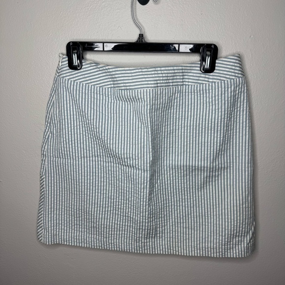 Sandro Seersucker Mini Skirt Blue and White Striped - Picture 4 of 8